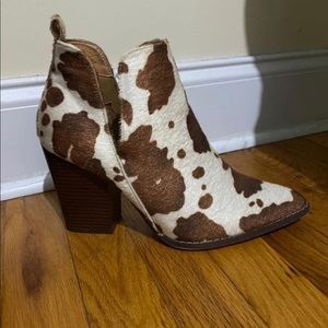 Faux Cow hide boots